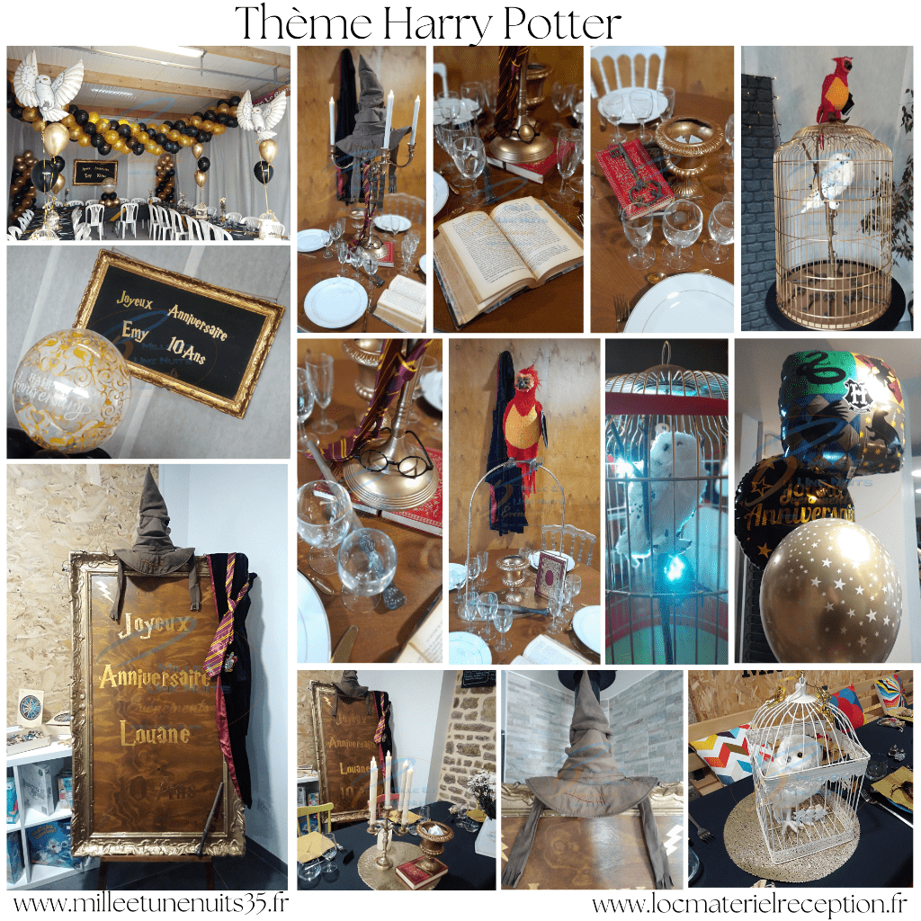 Décoration thème Harry Potter.
Décoration évènementiel Mariage Sur l'ille et vilaine: Fougères, Vitré, Rennes, St Malo, Antrain. Mayenne: Laval. Manches: Avranches, Granville... mais aussi partout en région Bretagne, Normandie, Pays de la Loire