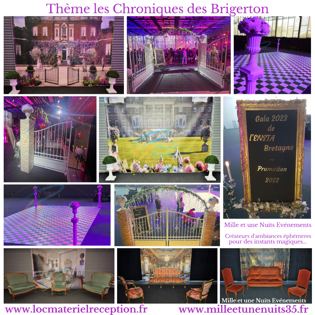 Thème les chroniques des Brigerton
Décoration évènementiel Mariage, soirée de gala, soirée d'entreprise ...Sur l'ille et vilaine: Fougères, Vitré, Rennes, St Malo, Antrain. Mayenne: Laval. Manches: Avranches, Bretagne, Normandie, Pays de la Loire...