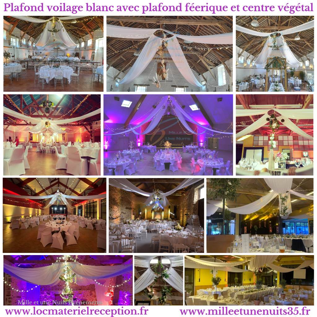 Décoration  plafond voilage, led ...

Décoration évènementiel Mariage  Sur  l'ille et vilaine: Fougères, Vitré, Rennes, St Malo, Antrain. Mayenne: Laval.  Manches: Avranches, Granville... mais aussi partout en région Bretagne, Normandie, Pays de la Loir