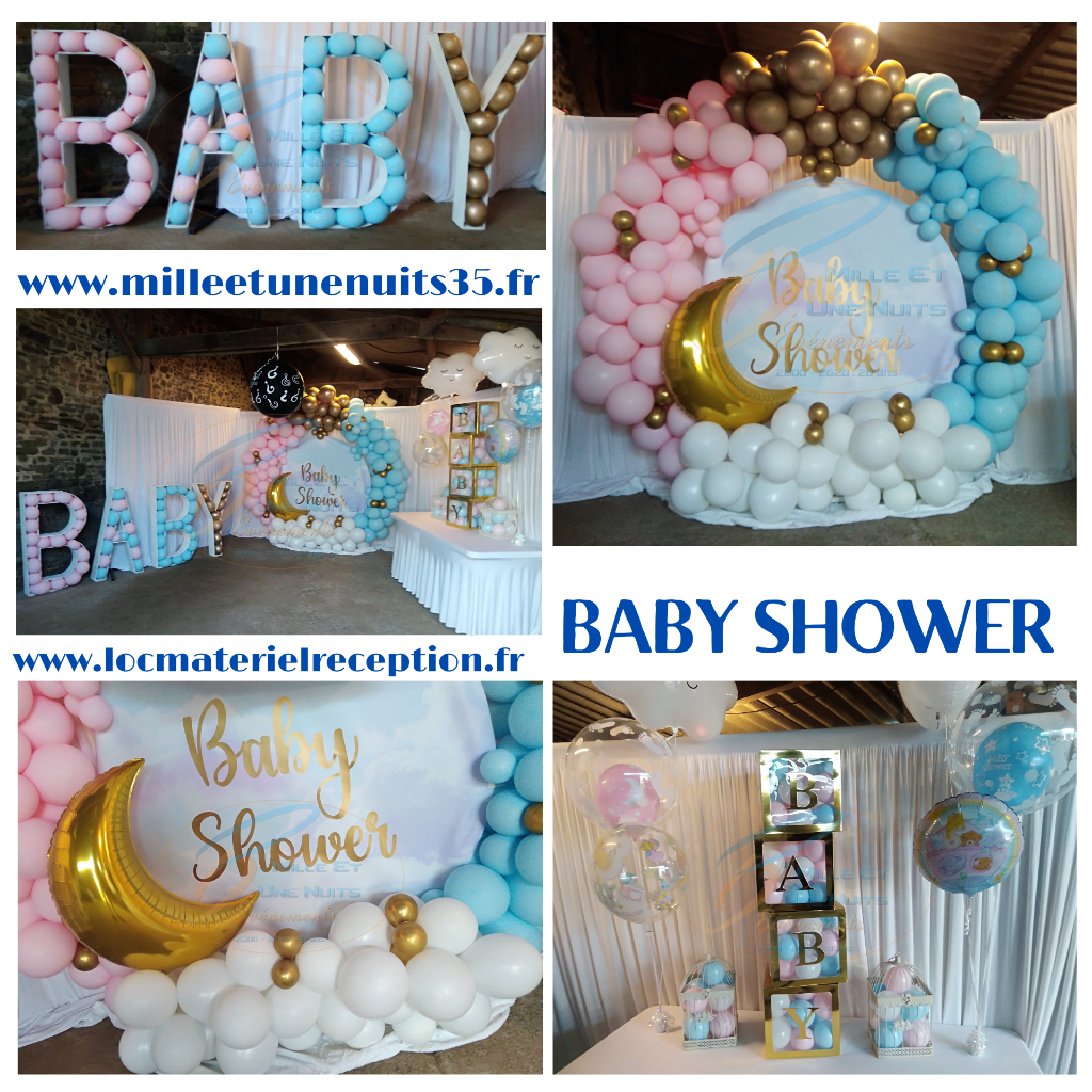 Décoration Baby Shower
Votre Décoration Baby Shower Sur l'ille et vilaine: Fougères, Vitré, Rennes, St Malo, Antrain. Mayenne: Laval. Manches: Avranches, Granville... mais aussi partout en région Bretagne, Normandie, Pays de la Loire...