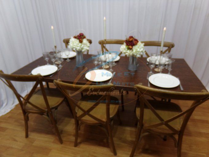 TABLE LE PLATEAU BOIS 1.90MX0.75M PIED METAL