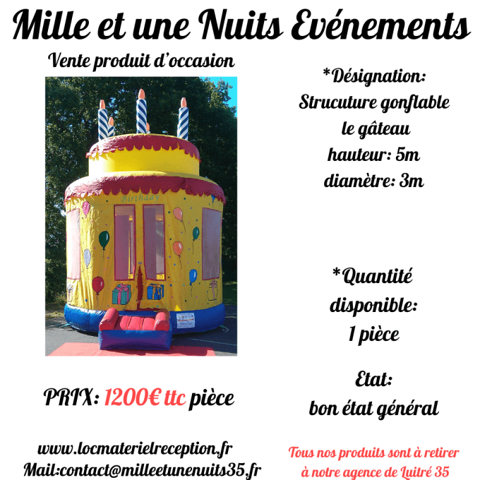 STRUCTURE GONFLABLE GATEAU