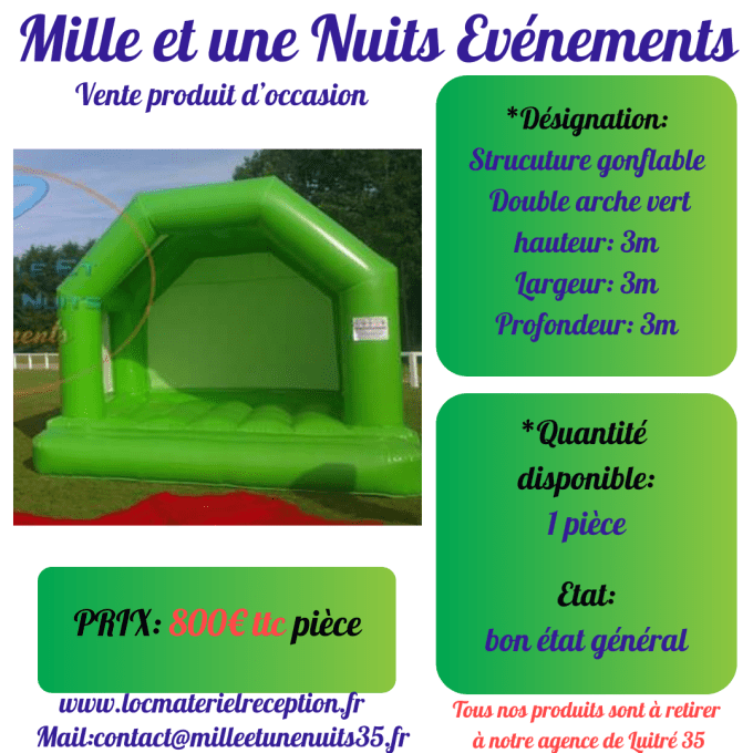 STRUCUTRE GONFLABLE ARCHE VERT