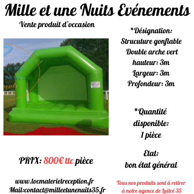 STRUCUTRE GONFLABLE ARCHE VERT