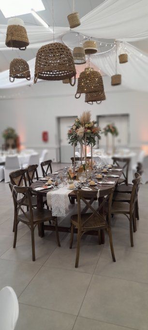 CHAISE BOIS DOS CROISE EN PVC (POUR EXTERIEUR)