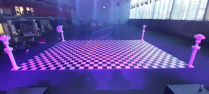 Piste de danse Damier noir et blanc 10mx6m