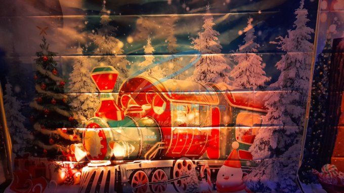 TOILE DE FOND NOEL TRAIN