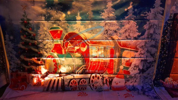 TOILE DE FOND NOEL TRAIN