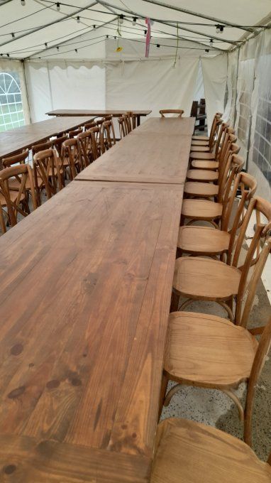 CHAISE EN BOIS DOS CROISE CROSSBACK