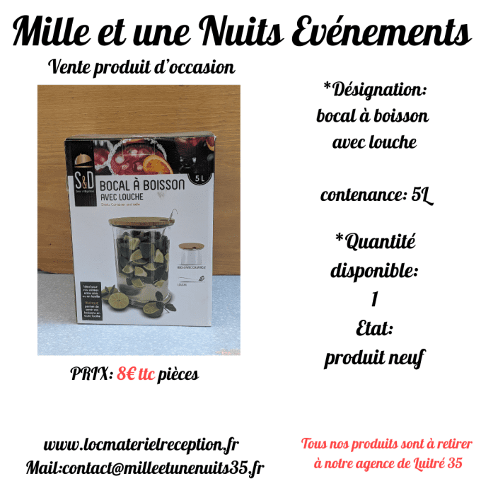 BOCAL A BOISSON AVEC LOUCHE
