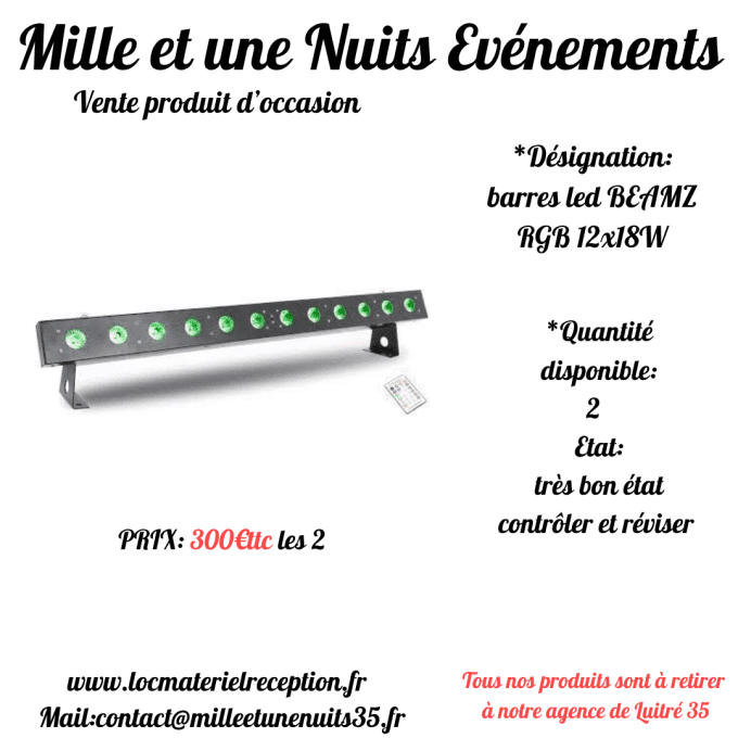 BARRE LED BEAMZ 12X18W RGB