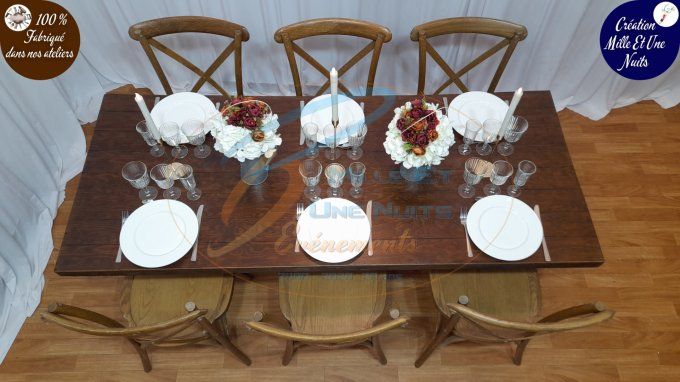 TABLE LE PLATEAU BOIS 1.90MX0.75M PIED METAL