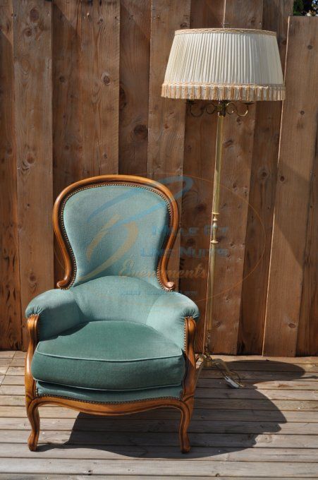 Fauteuil Bergère vintage VERT RETRO