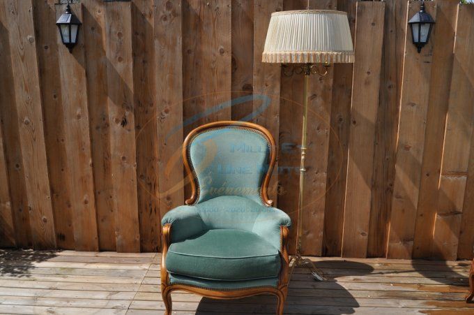 Fauteuil Bergère vintage VERT RETRO