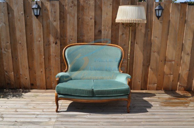 Banquette vintage 2/3 places VERT RETRO