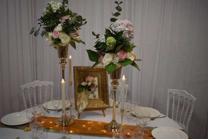 TRYO VASE TROMPETTE METAL OR