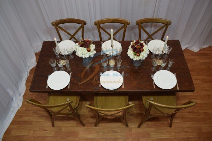 TABLE LE PLATEAU BOIS 1.90MX0.75M PIED METAL