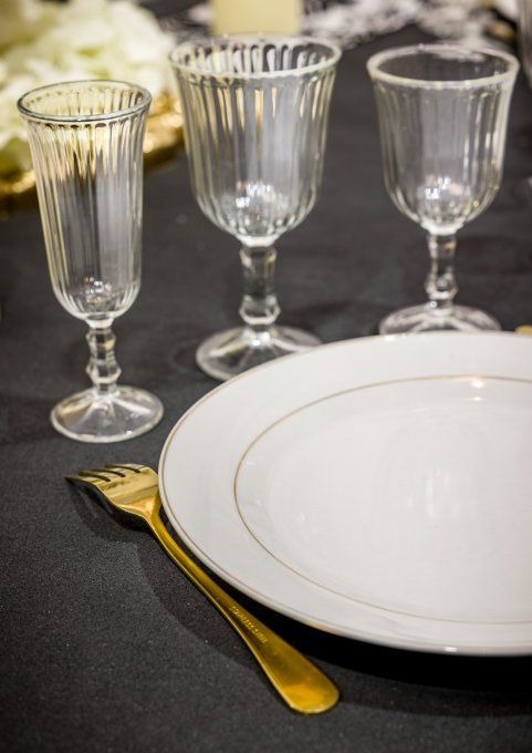 ASSIETTE PORCELAINE FILET OR