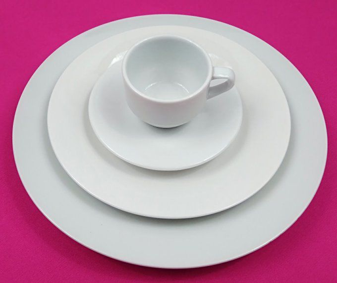 ASSIETTE PORCELAINE BLANCHE