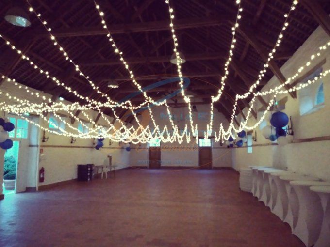 Décoration plafond led, manche debout,Salle de métairie Château de Bonnefontaine à Antrain 35