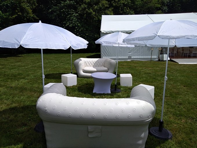 Parasol blanc diam 1.20m