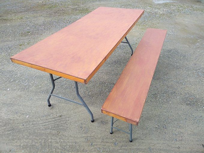 TABLE PLATEAU BOIS PIED METAL