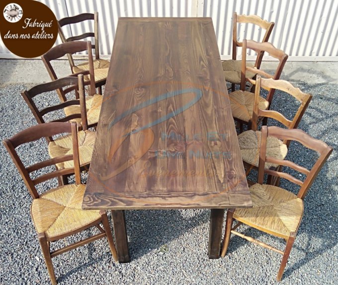 TABLE BOIS CHENE RUSTIQUE