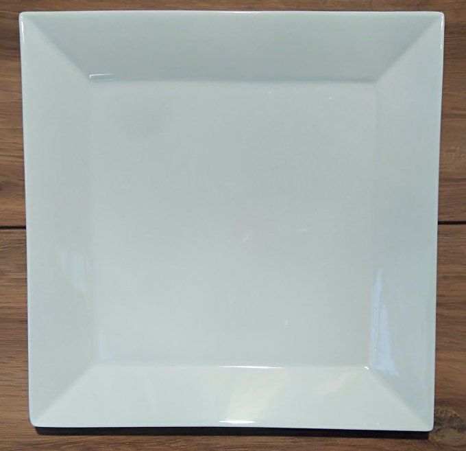 ASSIETTE PORCELAINE BLANCHE CARREE