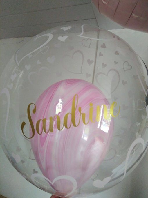 BOUQUET DE BALLON HELIUM PVC PERSONNALISE 56CM+ ALU 45CM