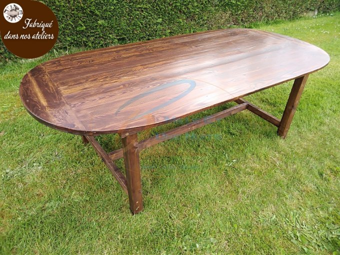 TABLE D'HONNEUR EN BOIS OVALE 12 PERSONNES