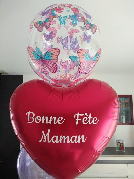 BOUQUET DE BALLON HELIUM PVC PERSONNALISE 56CM+ ALU 45CM
