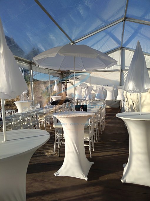 Parasol blanc diam 1.20m