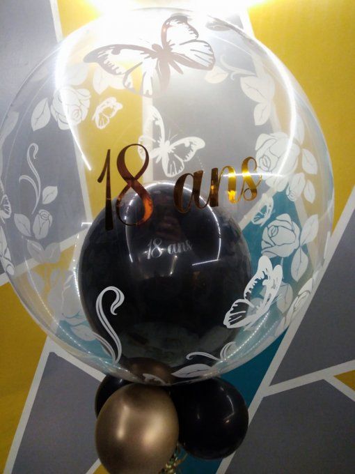 BOUQUET DE BALLON HELIUM PVC PERSONNALISE 56CM+ ALU 45CM