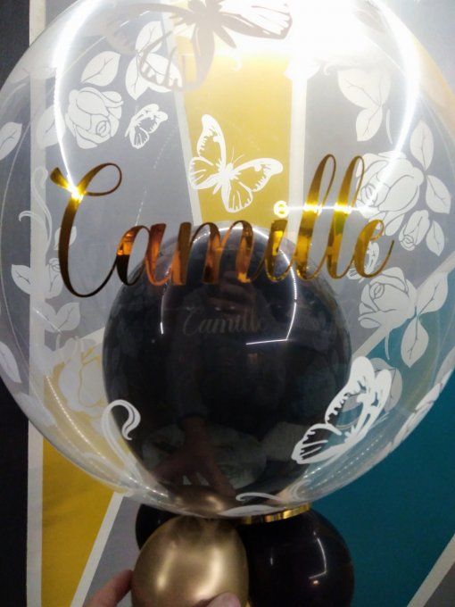 BOUQUET DE BALLON HELIUM PVC PERSONNALISE 56CM+ ALU 45CM