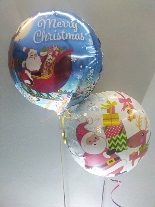 Bouquet de ballon alu Noël à l'Hélium