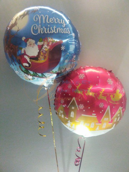 Bouquet de ballon alu Noël à l'Hélium