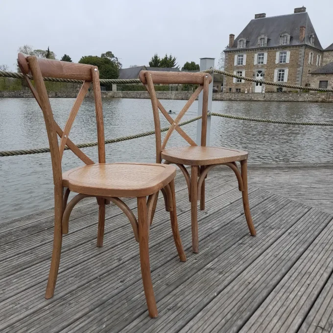 CHAISE EN BOIS DOS CROISE CROSSBACK