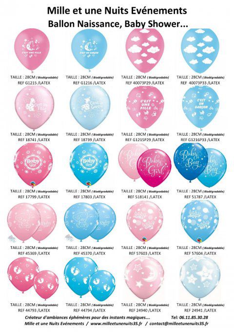 COLLECTION BALLON NAISSANCE, BABY SHOWER...