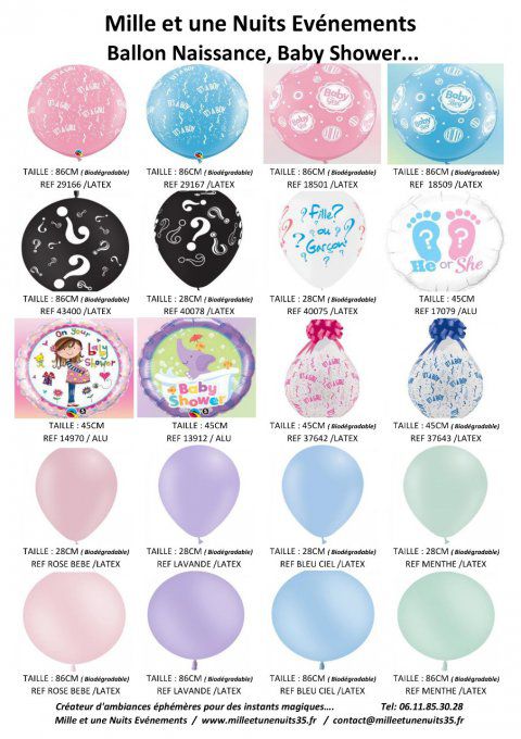 COLLECTION BALLON NAISSANCE, BABY SHOWER...