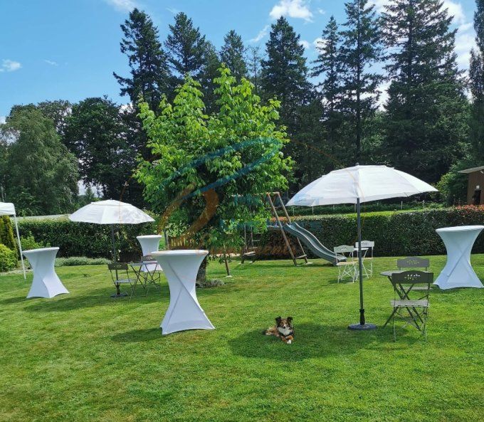 Parasol blanc diam 1.20m