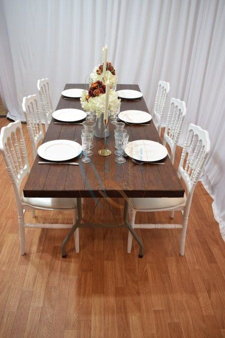 TABLE LE PLATEAU BOIS 1.90MX0.75M PIED METAL