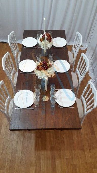 TABLE LE PLATEAU BOIS 1.90MX0.75M PIED METAL